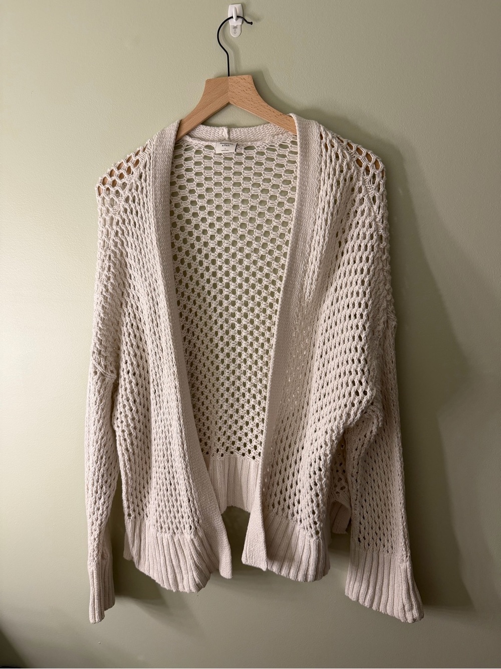 Open-Knit Cream Women’s Cardigan Sweater